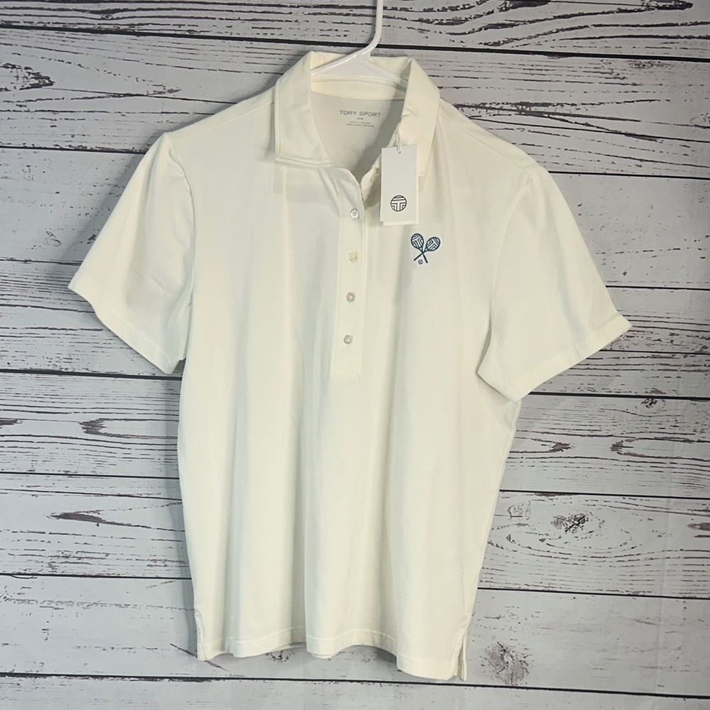 Tory Burch White Short Sleeve Polo Tee